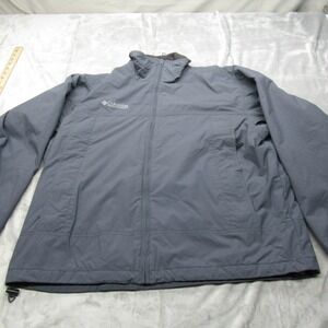 Columbia Jacket Men Large Blue Interchange Fleece Line Insulated Rain Wind Jole